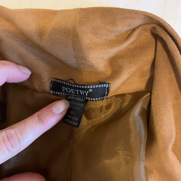 POETRY Faux Suede Caramel Jacket | Size Large - Picture 3 of 11